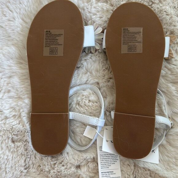 Janie & Jack Flower Sandal White Size 4K - Picture 6 of 6